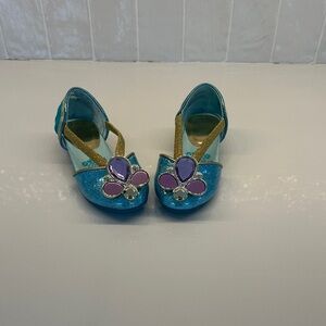 Kids Blue and Gold Shoes with Jewel Accents
